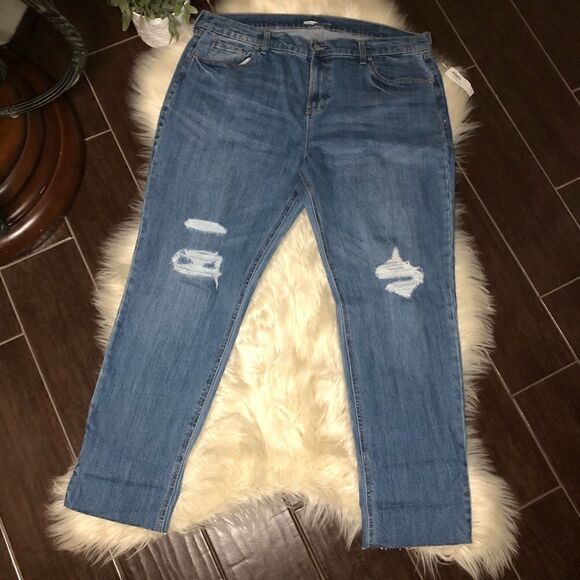 Old Navy boyfriend cropped denim size 16 - Picture 1 of 8